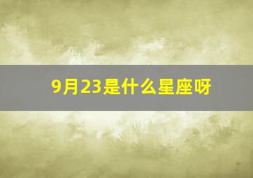 9月23是什么星座呀