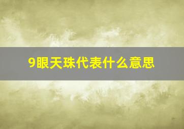 9眼天珠代表什么意思