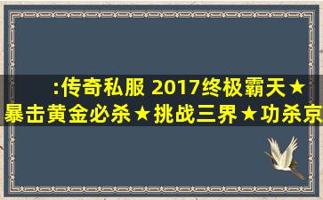 :传奇私服 《2017终极霸天★暴击黄金必杀★挑战三界★功杀京城★...