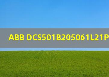 ABB DCS501B205061L21P000 说明书