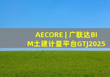 AECORE | 广联达BIM土建计量平台GTJ2025