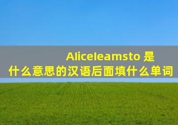 AIice、Ieams、to 是什么意思的汉语后面填什么单词