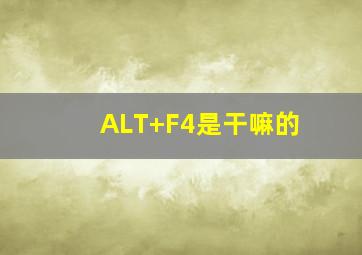 ALT+F4是干嘛的。
