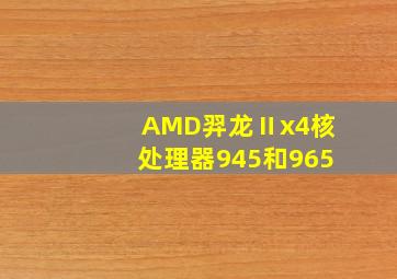 AMD羿龙Ⅱx4核处理器945和965