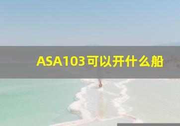 ASA103可以开什么船