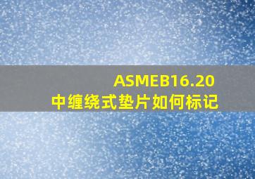 ASMEB16.20中缠绕式垫片如何标记(