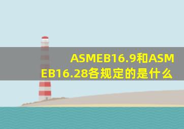 ASMEB16.9和ASMEB16.28各规定的是什么