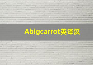 Abigcarrot英译汉