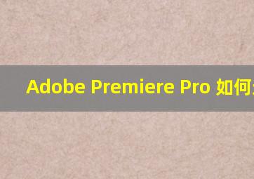 Adobe Premiere Pro 如何遮罩?