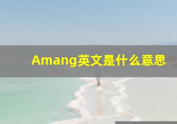 Amang英文是什么意思