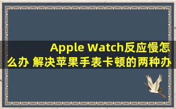 Apple Watch反应慢怎么办 解决苹果手表卡顿的两种办法