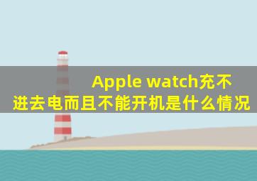 Apple watch充不进去电而且不能开机是什么情况