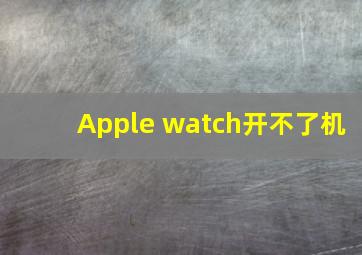 Apple watch开不了机