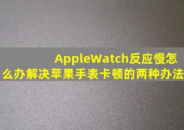 AppleWatch反应慢怎么办解决苹果手表卡顿的两种办法(