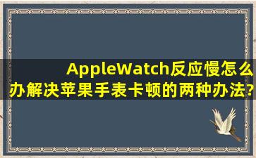 AppleWatch反应慢怎么办解决苹果手表卡顿的两种办法?