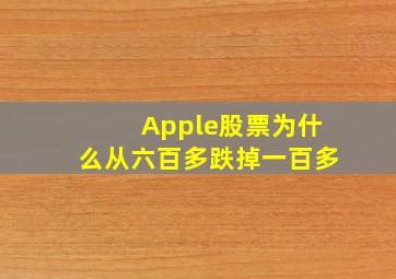 Apple股票为什么从六百多跌掉一百多