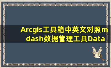 Arcgis工具箱中英文对照—数据管理工具Data Management Tools)Ⅲ