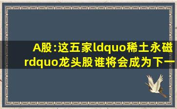 A股:这五家“稀土永磁”龙头股,谁将会成为下一个稀土之王