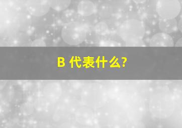 B 代表什么?