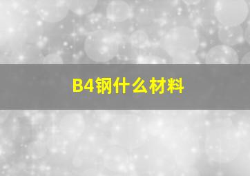 B4钢什么材料(