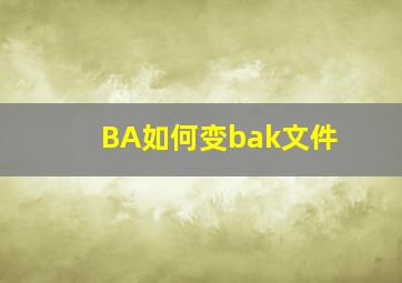 BA如何变bak文件