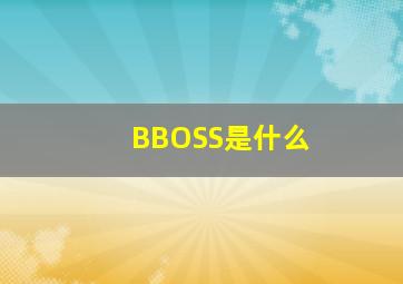 BBOSS是什么(