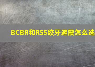 BCBR和RSS绞牙避震怎么选