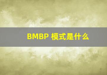 BMBP 模式是什么