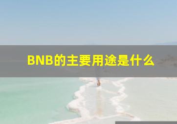 BNB的主要用途是什么 