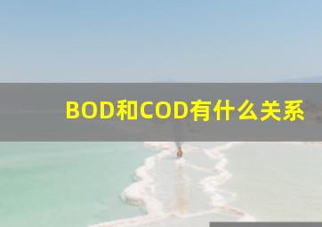 BOD和COD有什么关系