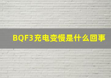 BQF3充电变慢是什么回事