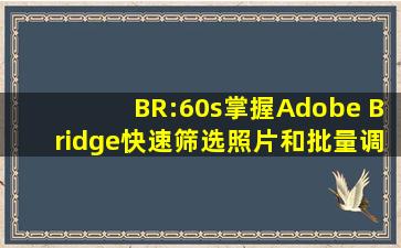 BR:60s掌握Adobe Bridge,快速筛选照片和批量调色 