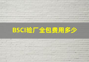 BSCI验厂全包费用多少 