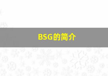 BSG的简介