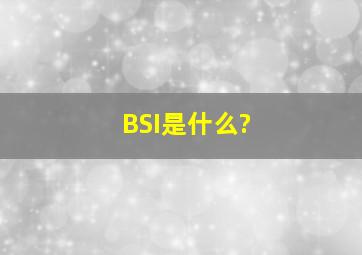 BSI是什么?