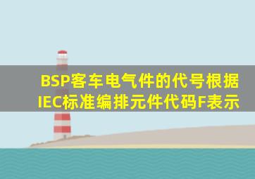 BSP客车电气件的代号根据IEC标准编排,元件代码F表示()。