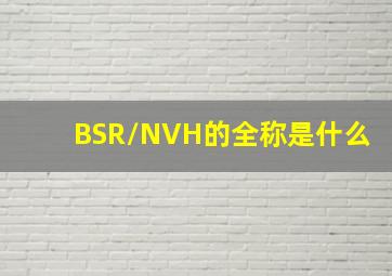 BSR/NVH的全称是什么