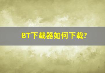 BT下载器如何下载?