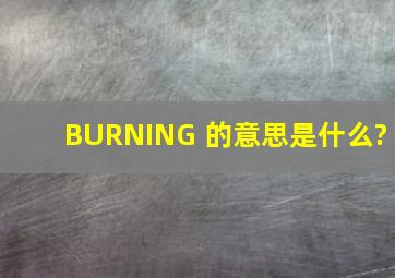 BURNING 的意思是什么?