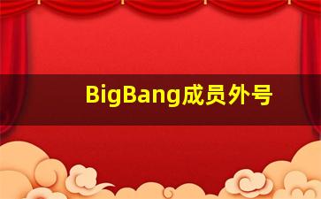 BigBang成员外号。