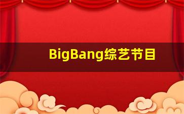 BigBang综艺节目