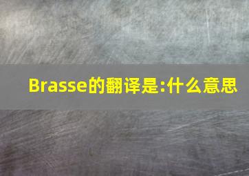Brasse的翻译是:什么意思