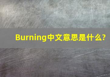 Burning中文意思是什么?