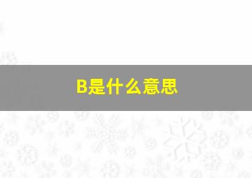 B是什么意思