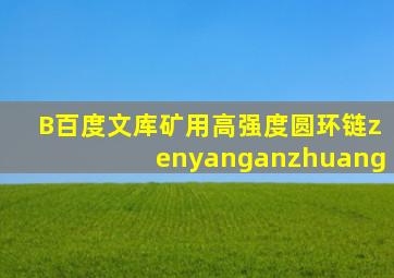 B百度文库矿用高强度圆环链zenyanganzhuang