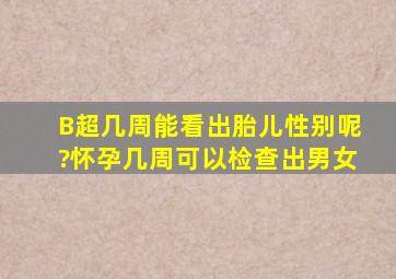 B超几周能看出胎儿性别呢?怀孕几周可以检查出男女