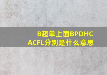 B超单上面BPD,HC,AC,FL,分别是什么意思