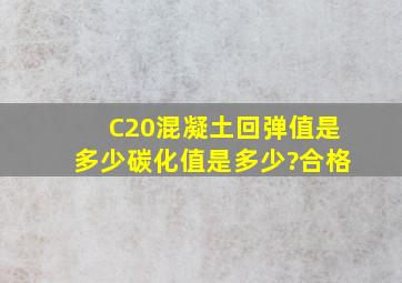 C20混凝土回弹值是多少,碳化值是多少?合格