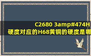 C2680 3/4H硬度对应的H68黄铜的硬度是哪种?