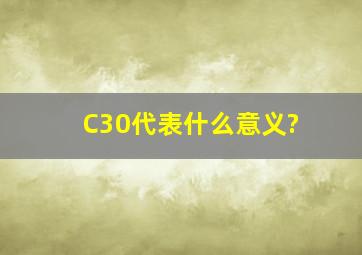 C30代表什么意义?